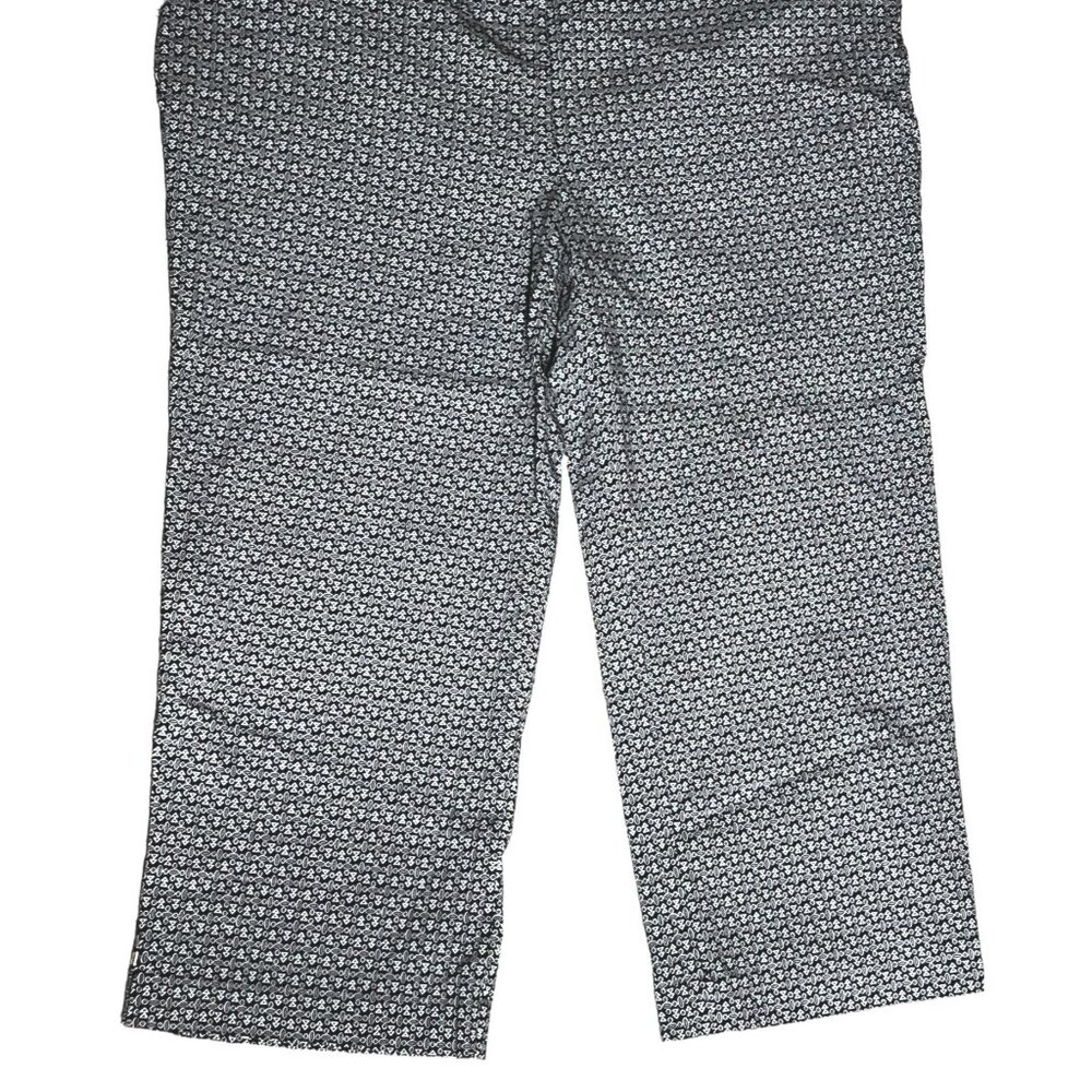 Prophecy Geometric Pull On Capri Pants Sz 14 Womens (Large) Black & White Pocket - Picture 3 of 8
